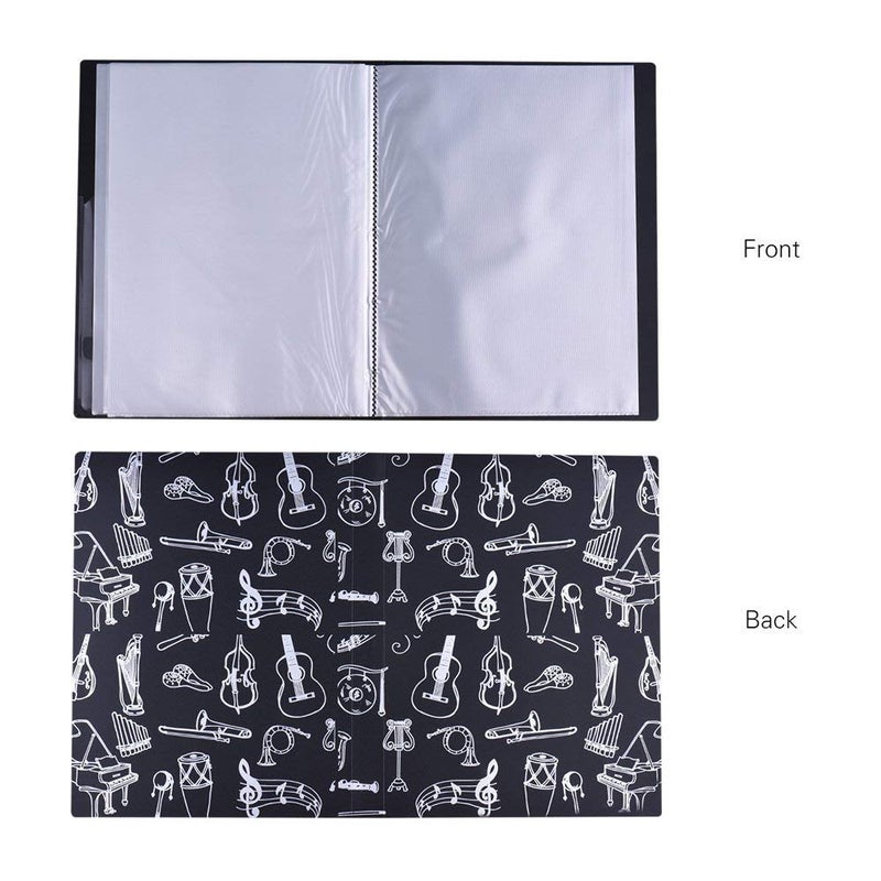 KingPoint Music File Folder A4 Size Sheet Music Folder Paper Documents Music Themed 40 Pockets Storage Folder - Image 3